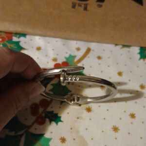 Silver Nail Design Bracelet